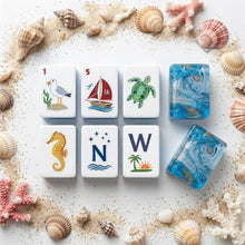 Blue Layered Acrylic & Resin Ocean Mahjong Tiles