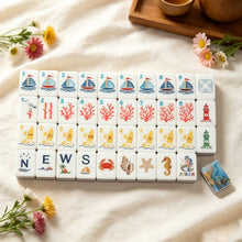 Blue Layered Acrylic & Resin Ocean Mahjong Tiles
