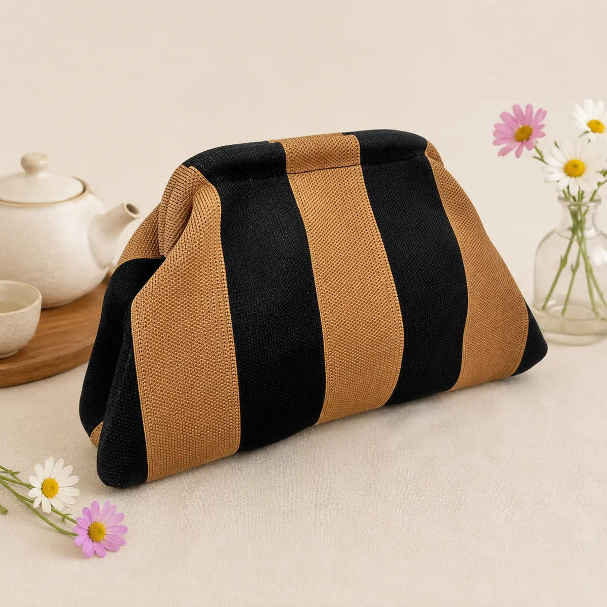Mahjong Bag, Mahjong Storage Bag, Green Pink Striped Fabric Bag, Multiple Styles and Colors Mahjong Storage Solution for Game Night, Birthday or Christmas Gift