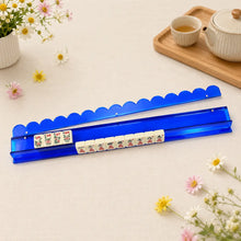 Magnetic Mahjong Rack Set With, Mahjong Rack Set with Magnetic Pusher, Clear Acrylic Wave-Edge Tile Holder for Home Mahjong