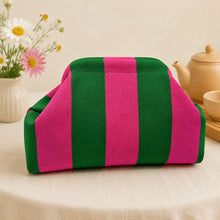 Mahjong Bag, Mahjong Storage Bag, Green Pink Striped Fabric Bag, Multiple Styles and Colors Mahjong Storage Solution for Game Night, Birthday or Christmas Gift