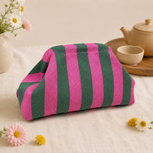 Mahjong Bag, Mahjong Storage Bag, Green Pink Striped Fabric Bag, Multiple Styles and Colors Mahjong Storage Solution for Game Night, Birthday or Christmas Gift