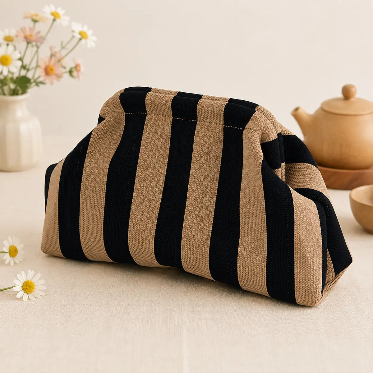 Mahjong Bag, Mahjong Storage Bag, Green Pink Striped Fabric Bag, Multiple Styles and Colors Mahjong Storage Solution for Game Night, Birthday or Christmas Gift