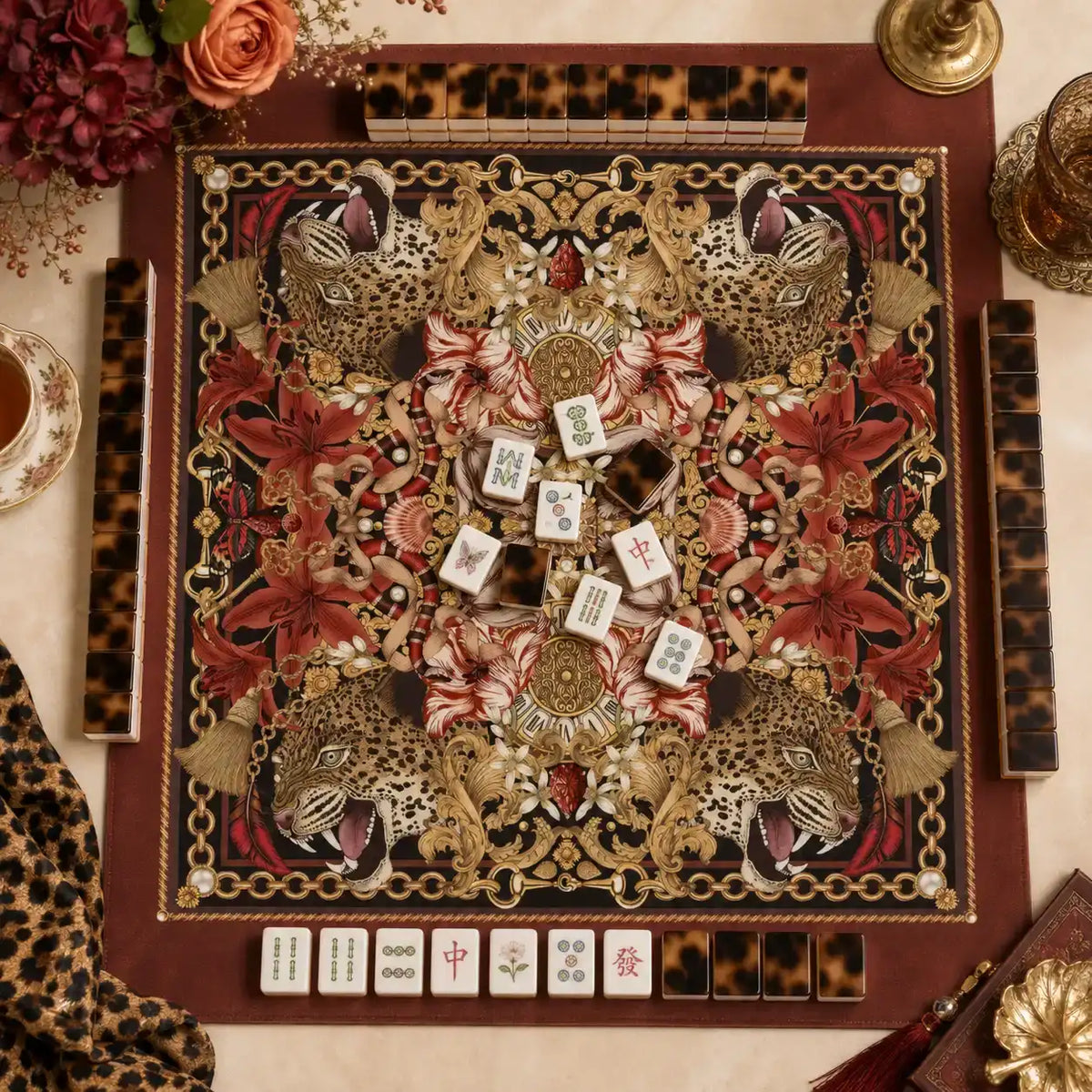 Mahjong Set, American Mahjong Tiles with Tortoise Shell Pattern, Birthday Mahjong Gift, Christmas Mahjong Gift, Mahjong Gift For Couples