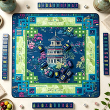 Mahjong Set, Travel & Standard Size, Artistic Blue Confetti Mahjong Tile Set for Home Game Night, Travel Game, Birthday or Christmas Gift