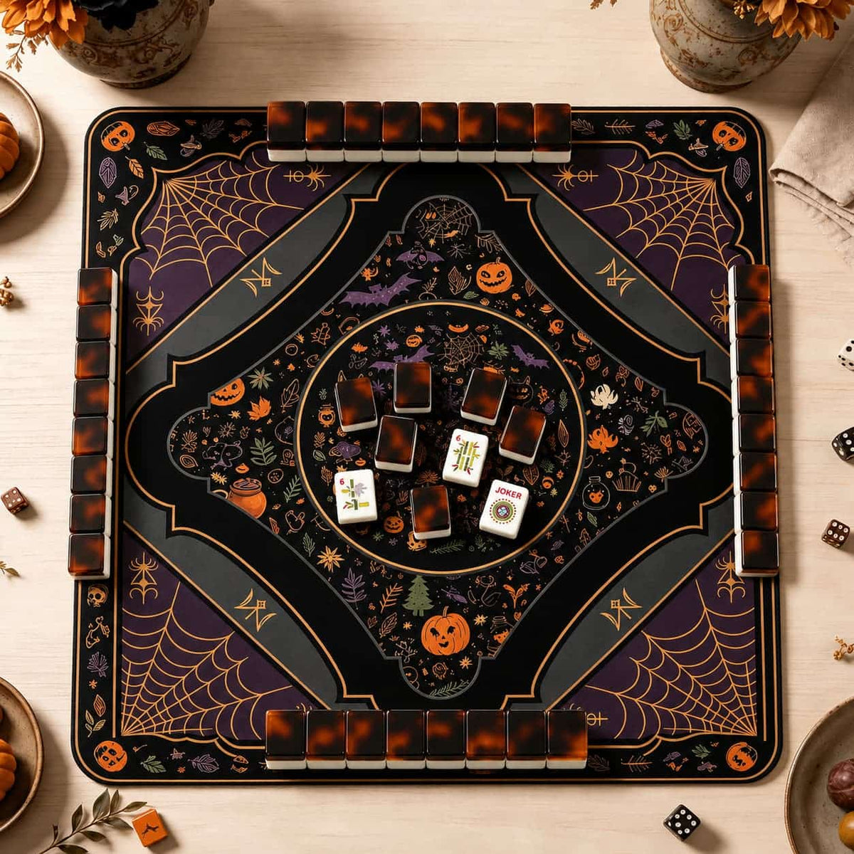 Mahjong Set, Creative Set, Mahjong Tiles, Brown Tortoise-Shell Acrylic American, Home Game Night, Gift for Mom, Birthday and Christmas Gift