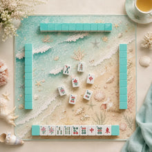 Mahjong Set, 4-Layer Turquoise Blue Acrylic American Mahjong Tiles, Beginner Home Game and Christmas Gift for Mom, Marine Themed Mahjong