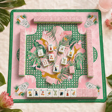 Mahjong Set, Pink Cat Illustration Tile Set for Game Night, Mahjong Gift for Women, Birthday and Christmas, Hanukkah Mahjong Gift