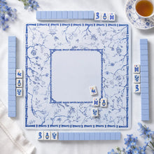 Mini American Mahjong Set, White and Blue Acrylic Mahjong Tiles for Home Game Night, Birthday and Christmas Gift