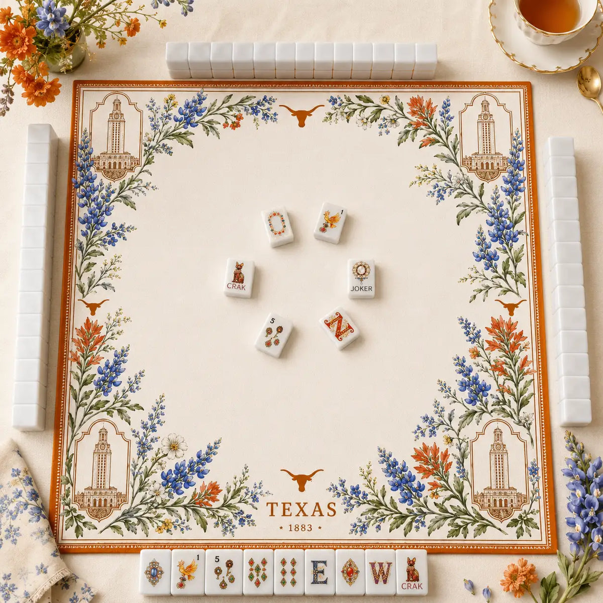 Mahjong Set, Ivory Mother-of-Pearl American Tile Set for Family Game Night, Mahjong Lover Birthday or Christmas Gift, Christmas Mahjong Gift