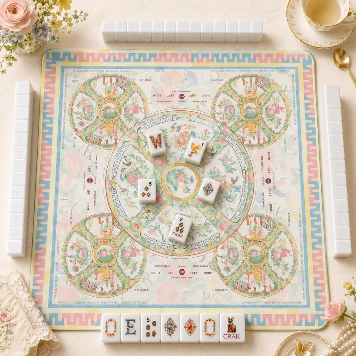 Mahjong Set, Ivory Mother-of-Pearl American Tile Set for Family Game Night, Mahjong Lover Birthday or Christmas Gift, Christmas Mahjong Gift