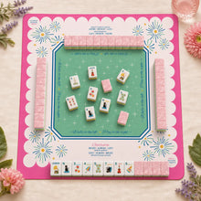 Mahjong Set, Pink Cat Illustration Tile Set for Game Night, Mahjong Gift for Women, Birthday and Christmas, Hanukkah Mahjong Gift