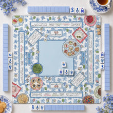Mini American Mahjong Set, White and Blue Acrylic Mahjong Tiles for Home Game Night, Birthday and Christmas Gift