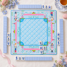 Mini American Mahjong Set, White and Blue Acrylic Mahjong Tiles for Home Game Night, Birthday and Christmas Gift