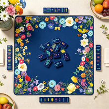 Mahjong Set, Travel & Standard Size, Artistic Blue Confetti Mahjong Tile Set for Home Game Night, Travel Game, Birthday or Christmas Gift