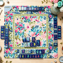 Mahjong Set, Travel & Standard Size, Artistic Blue Confetti Mahjong Tile Set for Home Game Night, Travel Game, Birthday or Christmas Gift