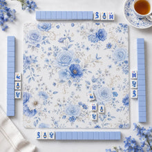 Mini American Mahjong Set, White and Blue Acrylic Mahjong Tiles for Home Game Night, Birthday and Christmas Gift