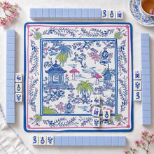 Mini American Mahjong Set, White and Blue Acrylic Mahjong Tiles for Home Game Night, Birthday and Christmas Gift