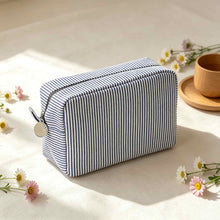 Mahjong Bag, Embroidered Light Green Striped Fabric Tile Pouch for Travel and Game Night, Birthday or Christmas Gift for Mahjong Player