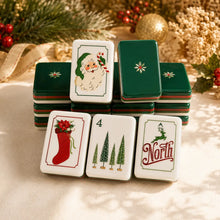 Mahjong Set, 4-Layer Hand-Painted Acrylic American Mahjong Tiles, White Christmas Design, Birthday Gift for Mom, Mahjong Gift For Wife