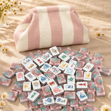 Mahjong Set, Acrylic Mahjong Tiles, Coastal American, Pink for Home Game Night, Birthday and Christmas Gift for Mom, Mahjong Gift For Wife