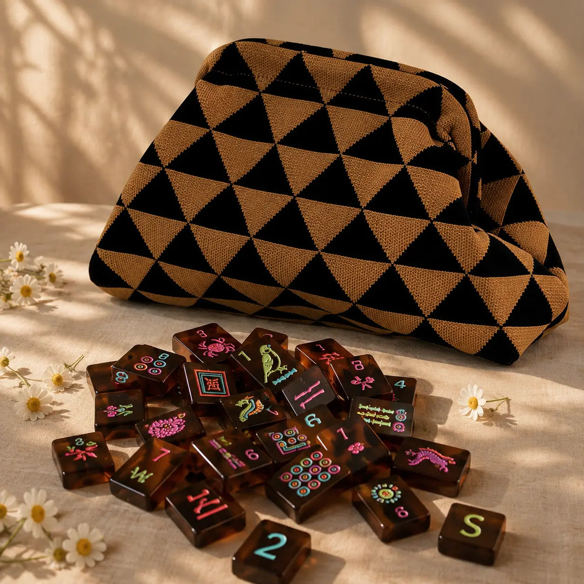 Mahjong Set Modern Mahjong Set, Mahjong Tiles, Mahjong Set, Modern Tortoiseshell Acrylic, Beginner Set and Game Night Gift, Birthday or