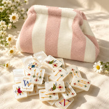 Pearlescent American Mahjong Set, Baroque Jewel White Decorative Mahjong Tiles, Gift for Mom, Home Game Night, Birthday or Christmas Gift