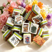 American Mahjong Set,Decorative Beach Theme,Tropical Beach Mahjong Tiles in Acrylic and Resin Tortoiseshell print,Gift for Mahjong Lover,160