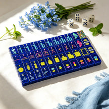 Mahjong Set, Travel & Standard Size, Artistic Blue Confetti Mahjong Tile Set for Home Game Night, Travel Game, Birthday or Christmas Gift