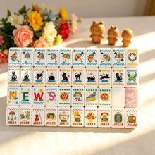 Mahjong Set, Pink Cat Illustration Tile Set for Game Night, Mahjong Gift for Women, Birthday and Christmas, Hanukkah Mahjong Gift