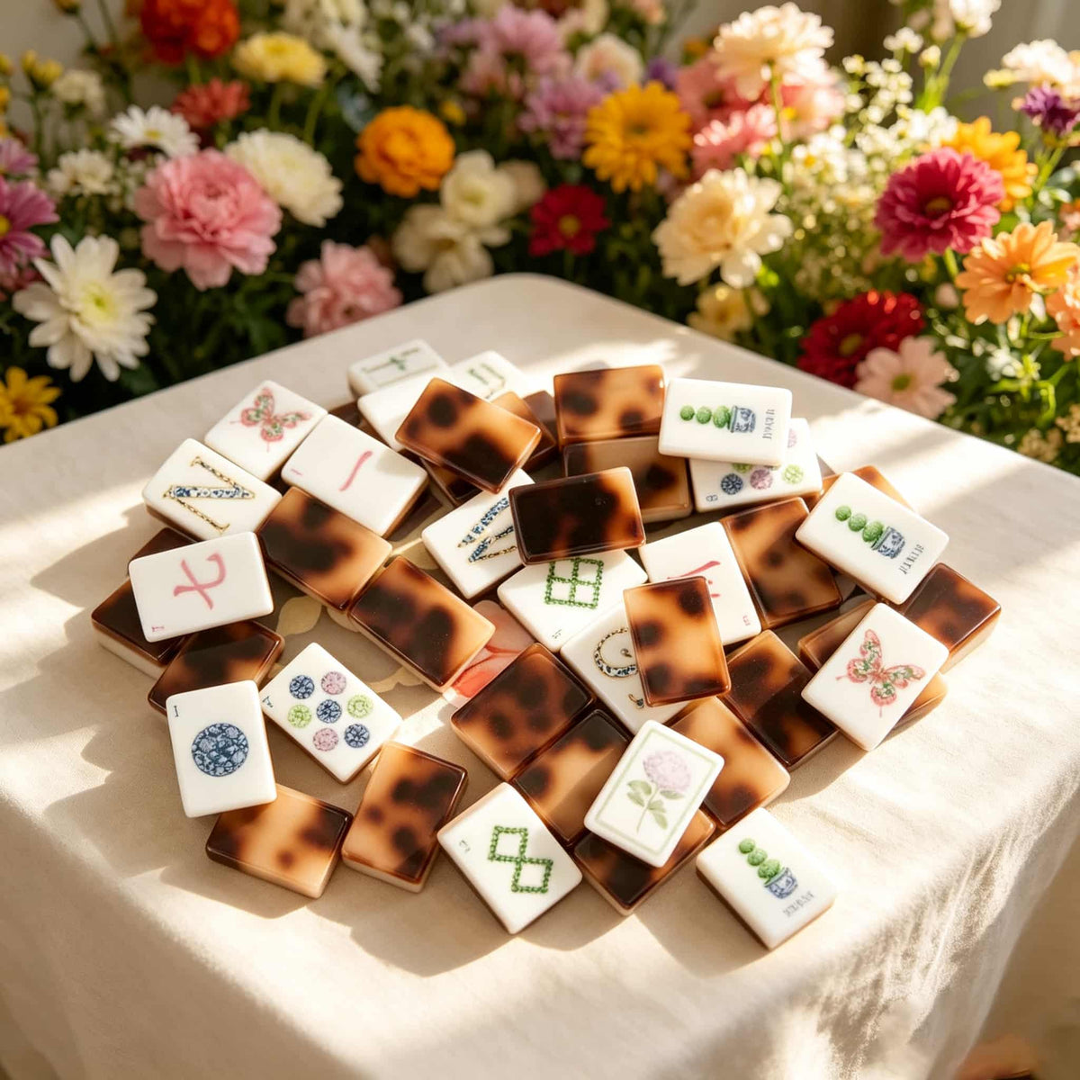 Mahjong Set, American Mahjong Tiles with Tortoise Shell Pattern, Birthday Mahjong Gift, Christmas Mahjong Gift, Mahjong Gift For Couples