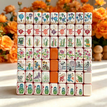Mini Mahjong Set, Mini American, Orange Acrylic Mahjong Tiles for Home Game Night, Birthday and Christmas Gift for Mom