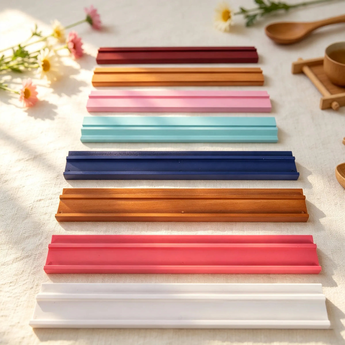 Mahjong Rack Set with Wooden Pushers, Colorful Tile Organizer for Mahjong Game Night, Christmas Gift for Mom