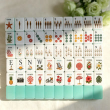 Mahjong Set, 4-Layer Turquoise Blue Acrylic American Mahjong Tiles, Beginner Home Game and Christmas Gift for Mom, Marine Themed Mahjong