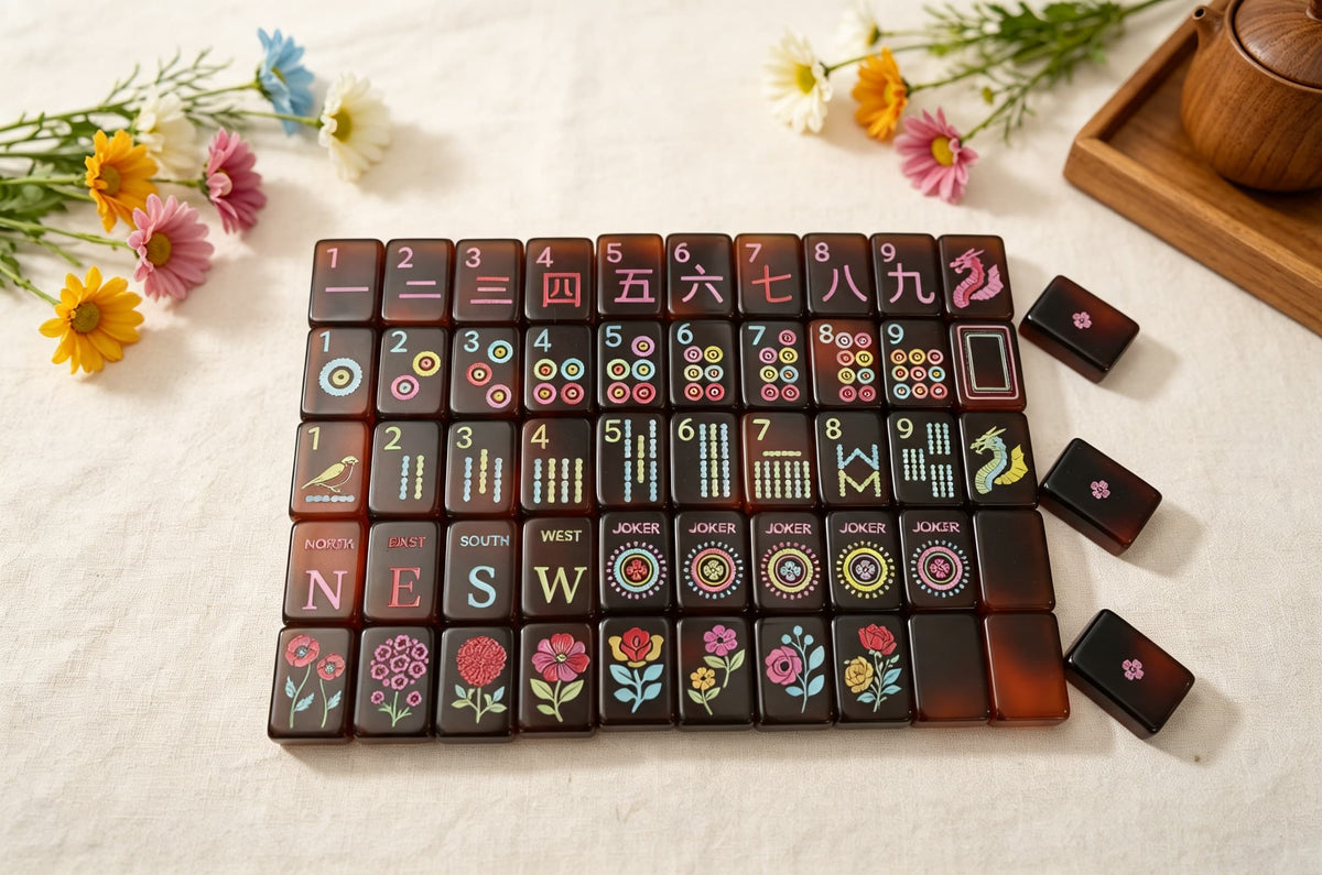 Mahjong Set Modern Mahjong Set, Mahjong Tiles, Mahjong Set, Modern Tortoiseshell Acrylic, Beginner Set and Game Night Gift, Birthday or