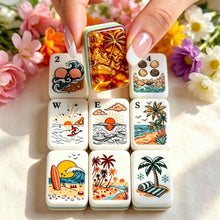 American Mahjong Set,Decorative Beach Theme,Tropical Beach Mahjong Tiles in Acrylic and Resin Tortoiseshell print,Gift for Mahjong Lover,160