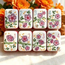 Mini Mahjong Set, Mini American, Orange Acrylic Mahjong Tiles for Home Game Night, Birthday and Christmas Gift for Mom