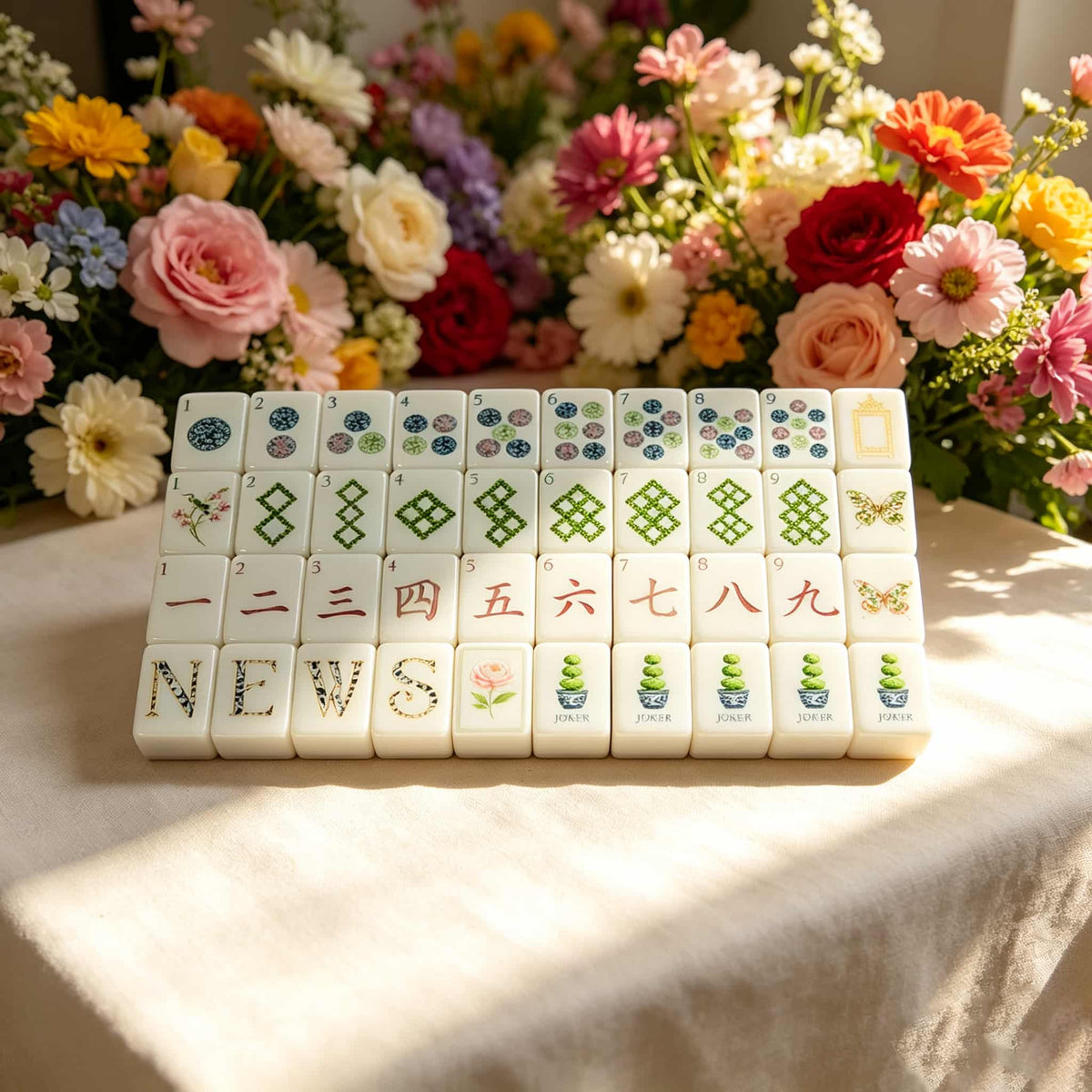 Mahjong Set, American Mahjong Tiles with Tortoise Shell Pattern, Birthday Mahjong Gift, Christmas Mahjong Gift, Mahjong Gift For Couples