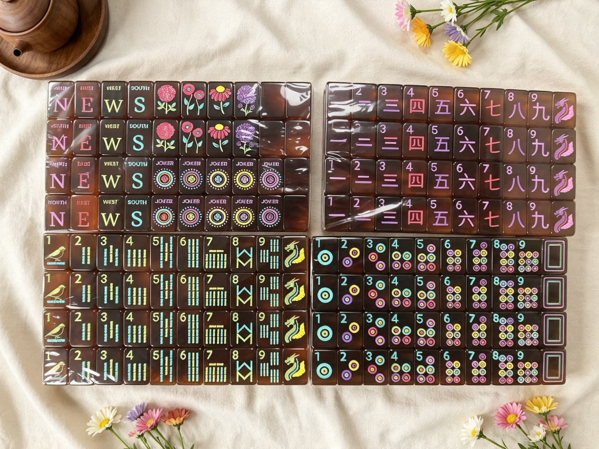 Mahjong Set Modern Mahjong Set, Mahjong Tiles, Mahjong Set, Modern Tortoiseshell Acrylic, Beginner Set and Game Night Gift, Birthday or
