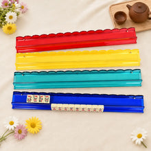 Magnetic Mahjong Rack Set With, Mahjong Rack Set with Magnetic Pusher, Clear Acrylic Wave-Edge Tile Holder for Home Mahjong