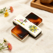 Mahjong Set, Portable Double-Layer White Tortoise-Shell Acrylic Tiles, Adult Game Night, Birthday & Christmas Mahjong Gift for Mom