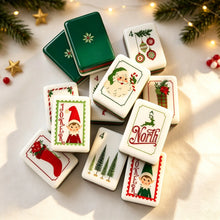 Mahjong Set, 4-Layer Hand-Painted Acrylic American Mahjong Tiles, White Christmas Design, Birthday Gift for Mom, Mahjong Gift For Wife