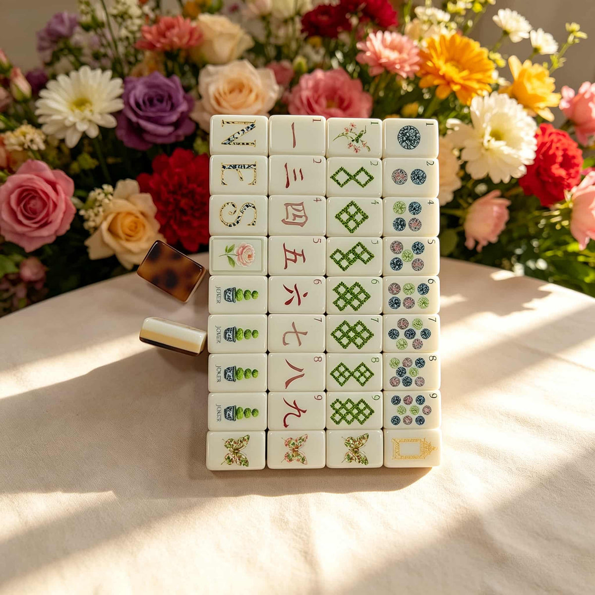 Mahjong Set, American Mahjong Tiles with Tortoise Shell Pattern, Birthday Mahjong Gift, Christmas Mahjong Gift, Mahjong Gift For Couples