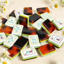 Mahjong Set, Creative Set, Mahjong Tiles, Brown Tortoise-Shell Acrylic American, Home Game Night, Gift for Mom, Birthday and Christmas Gift