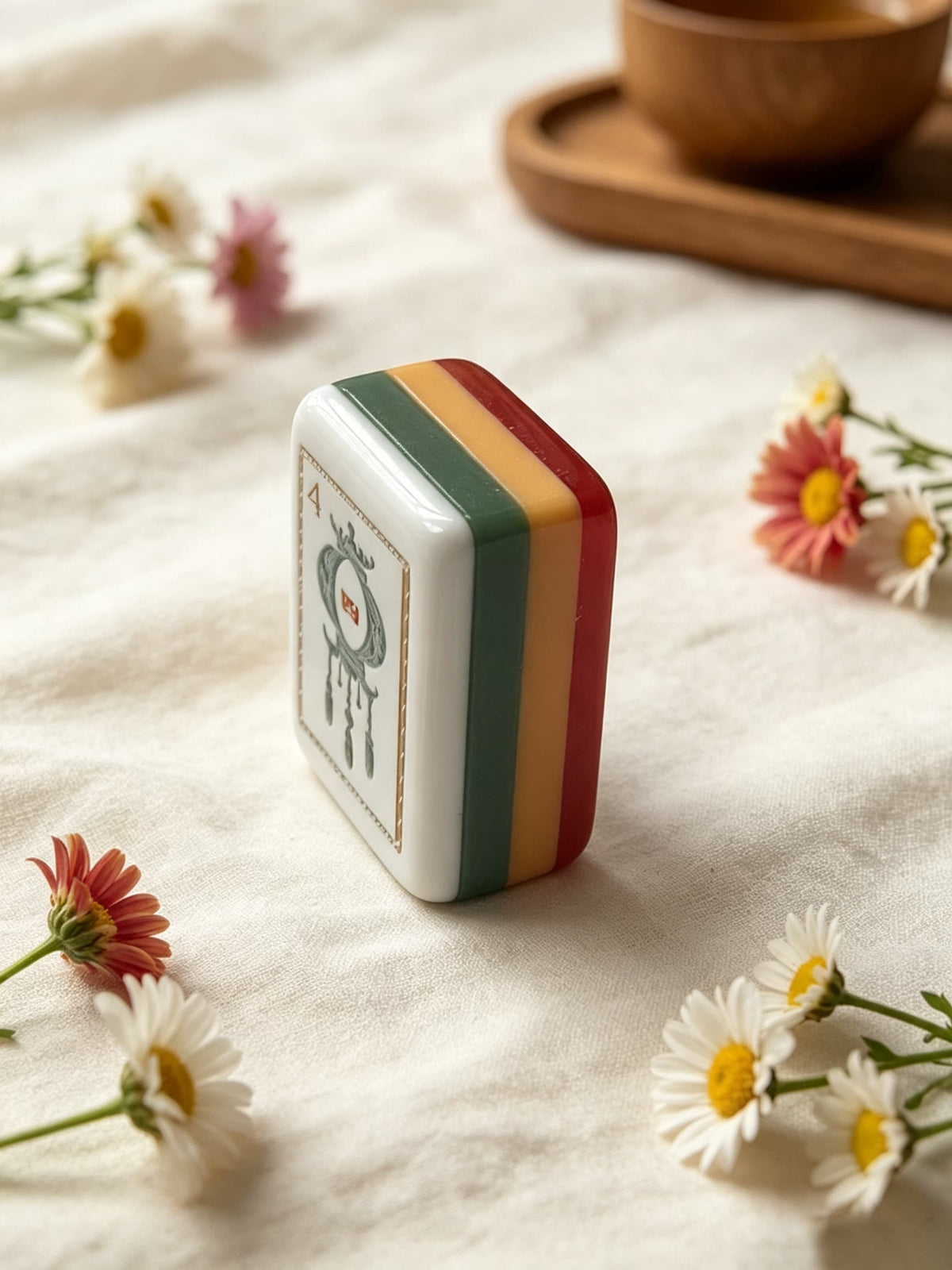 Mahjong Set, Four-Layer White Tortoise-Shell Acrylic Tiles, Home Mahjong Game, Birthday Mahjong Gift, Christmas Mahjong Gift