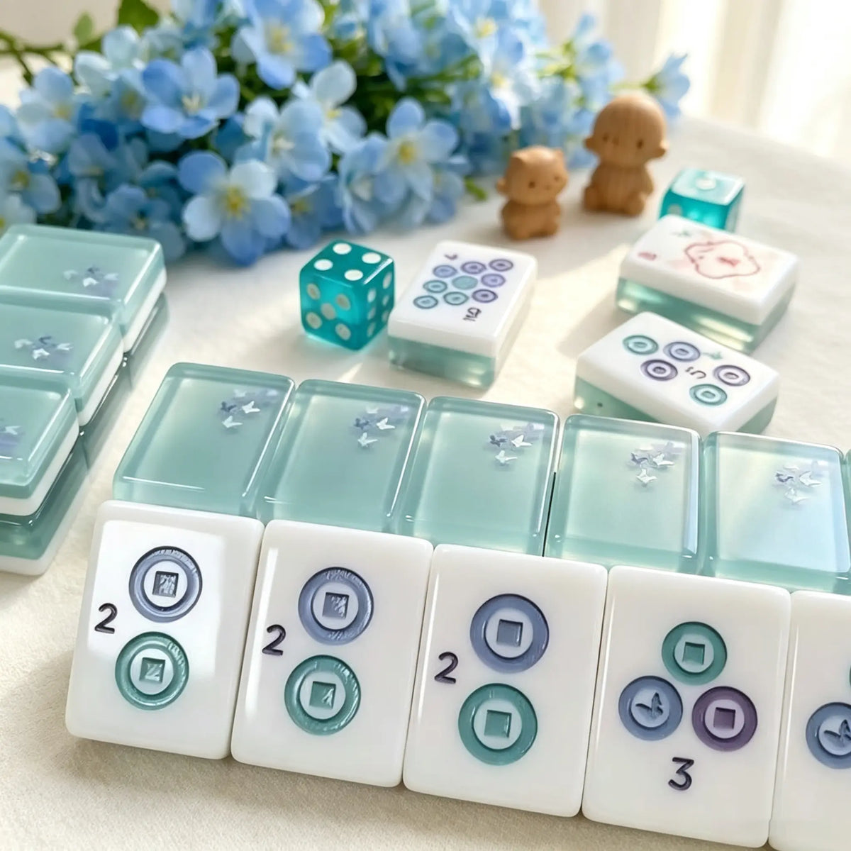 Mahjong Set, Acrylic Mahjong Tiles, Mahjong Tiles Set, Butterfly Pattern Clear Acrylic American Mahjong, Home Game and Christmas Gift for