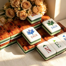 Decorative Mahjong Set, American, White Leopard Pattern Acrylic Tile Game, Birthday and Christmas Gift for Women, Girls Game