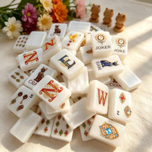 Mahjong Set, Ivory Mother-of-Pearl American Tile Set for Family Game Night, Mahjong Lover Birthday or Christmas Gift, Christmas Mahjong Gift