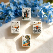 American Mahjong Set,Decorative Beach Theme,Tropical Beach Mahjong Tiles in Acrylic and Resin Tortoiseshell print,Gift for Mahjong Lover,160