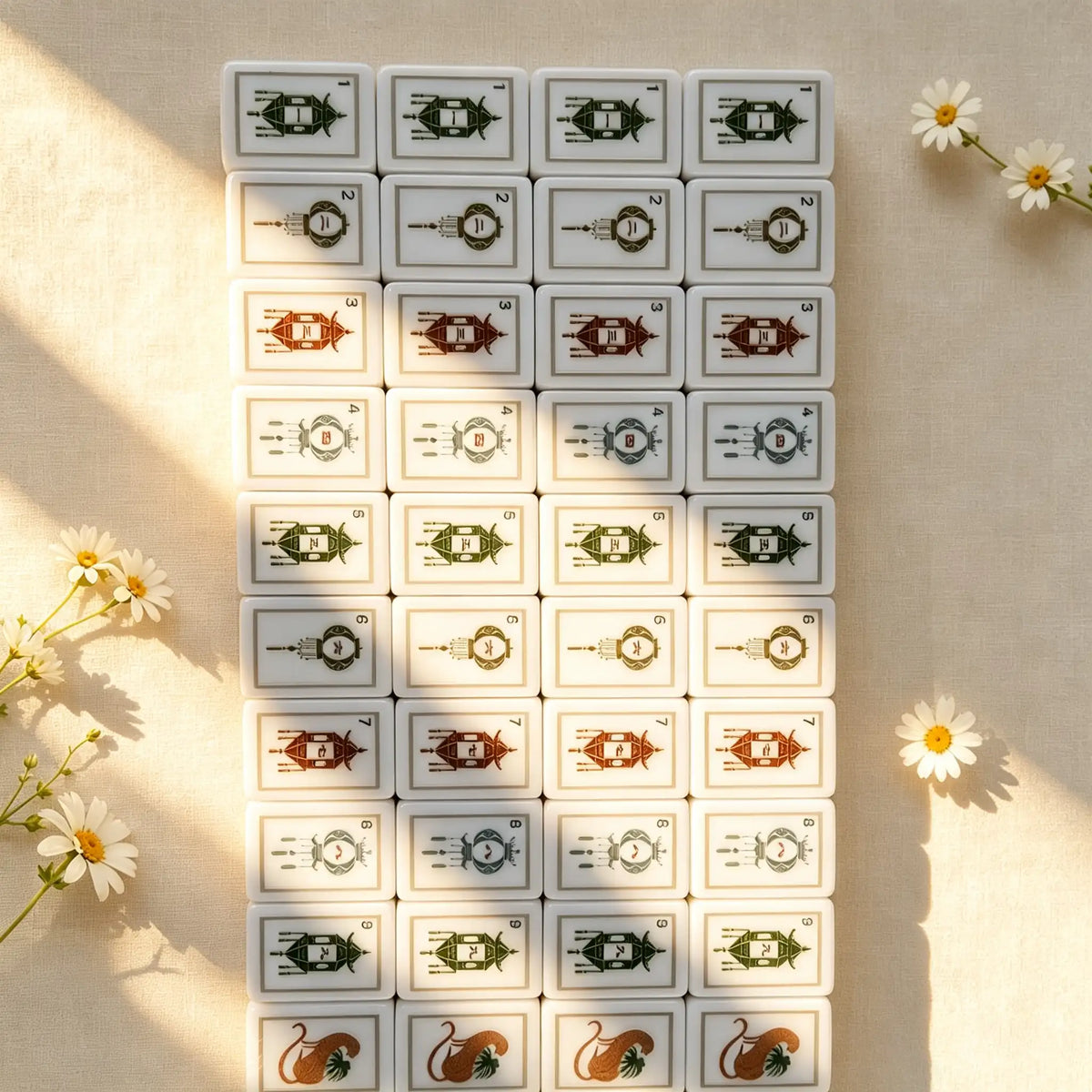 Mahjong Set, Four-Layer White Tortoise-Shell Acrylic Tiles, Home Mahjong Game, Birthday Mahjong Gift, Christmas Mahjong Gift